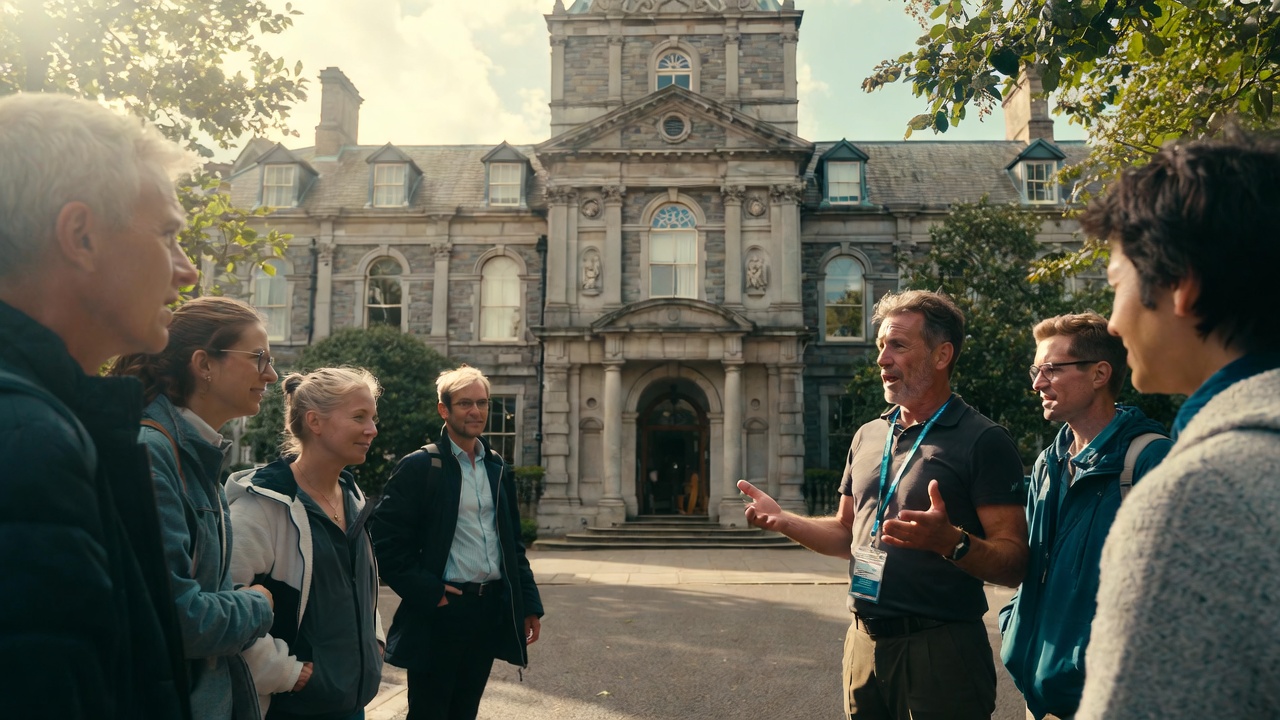 Aerial view of Dublin city center
